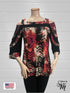 BLACK FRIDAY Cold Shoulder Color Block 3/4 Sleeves Top - T504