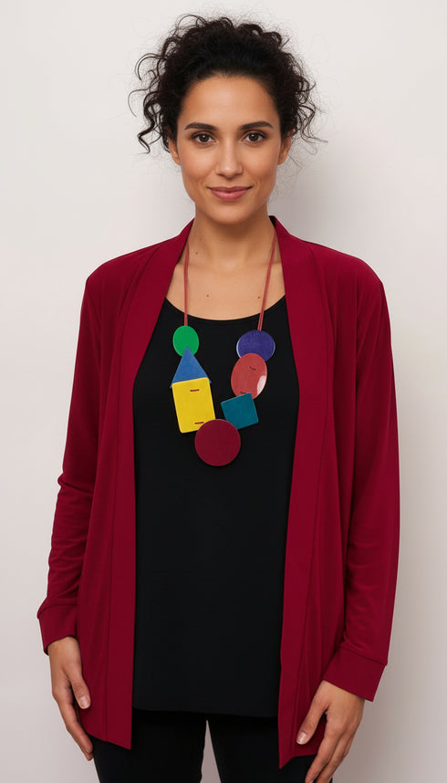 Solid Open Front Long Knited Cardigan Bolero Shrug - T611