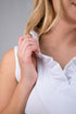 Stand Collar Pleated Frilled Ruffle Sleeveless Top - T623
