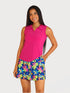Chic Sleeveless V-Neck Solid Top with Collar - T636