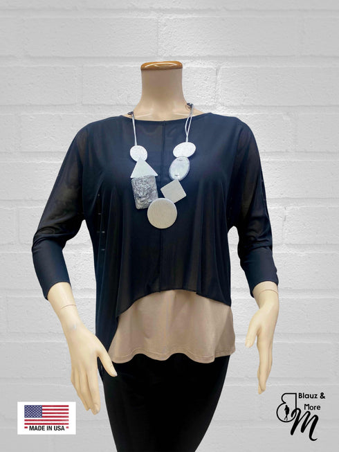 Asymmetrical Poncho Top - T637