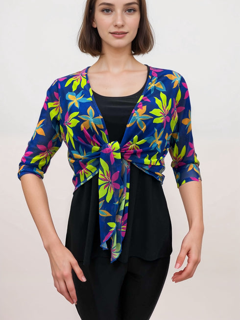 3/4 SLEEVES TIE FRONT BOLERO - T2652