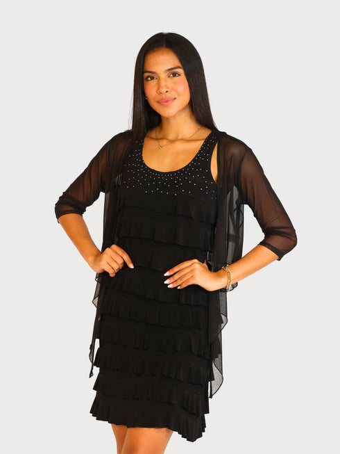 3/4 SLEEVES TIE FRONT BOLERO - T652