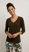 V-Neck 3/4 Sleeve Top - T703