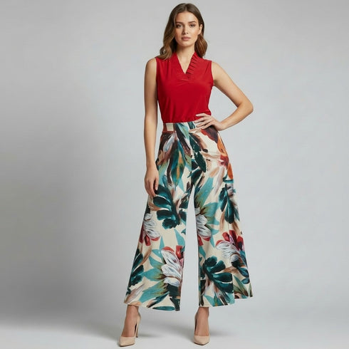 Elastic waist wide leg Pull-on Gaucho - P2006