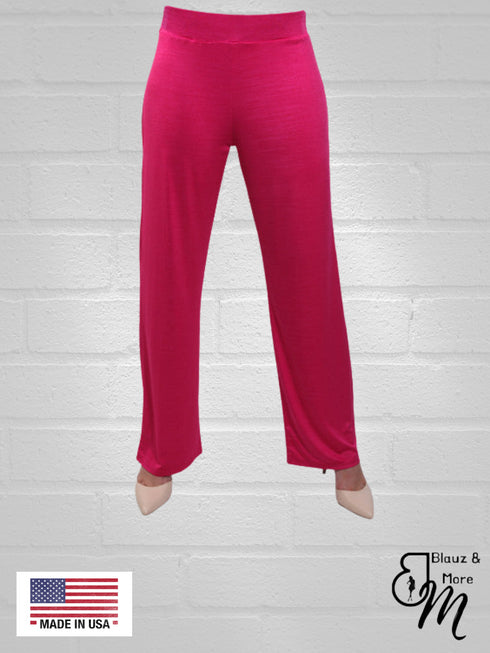 Mid Rise Straight Leg Pull-on Palazzo SOLID - P017