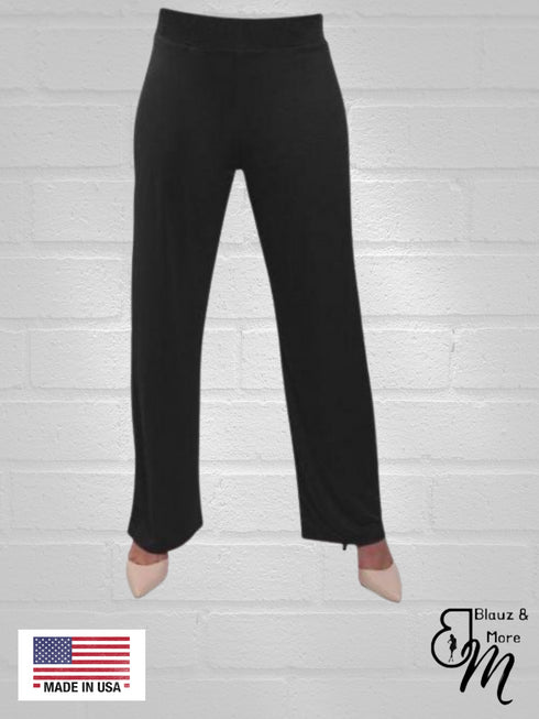 Mid Rise Straight Leg Pull-on Palazzo SOLID - P017