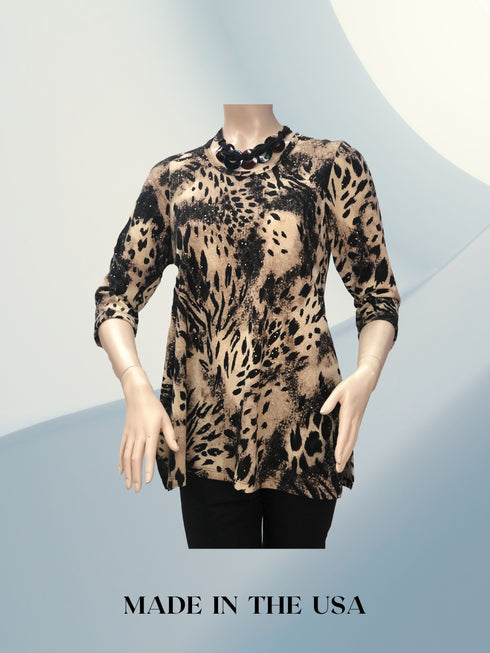 Scoop Neck Cross Back Tunic Top - Regular and Plus Sizes available