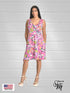Ruffle Neck Skater Style tank dress with square back and Pocket-D006