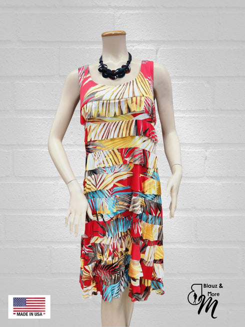 CHACHA Ruffle Dress Sleeveless Knee length - D760