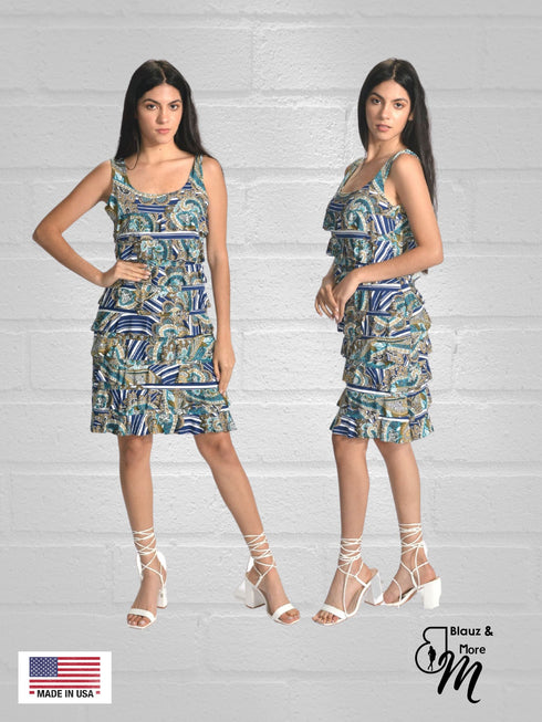 CHACHA Ruffle Dress Sleeveless Knee length - D760