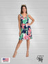 Ruffle Neck Skater Style tank dress with square back and Pocket-D006