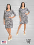 Women's Ruffle Dress 3/4 Sleeve - D049