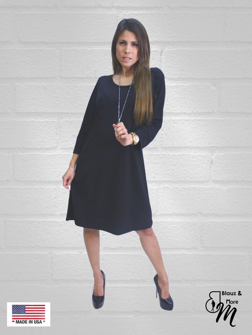 Beyond Travel 3/4 Sleeves Knee length Midi Dress D077