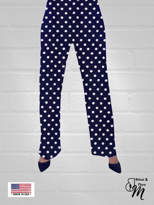 Mid Rise Straight Leg Pull-on Printed Palazzo - P017