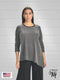 3/4 Sleeve Asymmetrical ROUND NECK -CASUAL Tunic Loose Long Blouse Top - T642