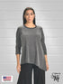 3/4 Sleeve Asymmetrical ROUND NECK -CASUAL Tunic Loose Long Blouse Top - T642